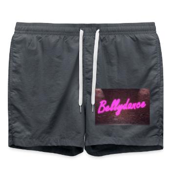Neon Bauchtanz Schriftzug - Badeshorts - Anthrazit - Vorne - AI Model Male 185 light (185cm)