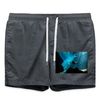 Mexiko Cenote - Badeshorts - Anthrazit - Vorne - AI Model Male 185 light (185cm)