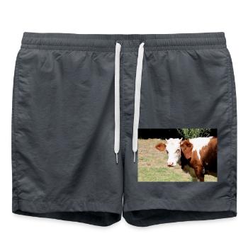 Kuh Poster - Badeshorts - Anthrazit - Vorne - AI Model Male 185 light (185cm)