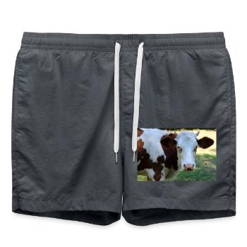 Kuh Poster - Badeshorts - Anthrazit - Vorne - AI Model Male 185 light (185cm)