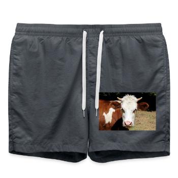 Kuh Poster - Badeshorts - Anthrazit - Vorne - AI Model Male 185 light (185cm)