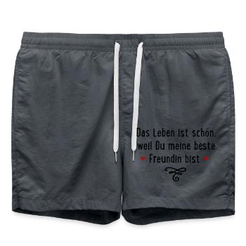 Beste Freundin - Badeshorts - Anthrazit - Vorne - AI Model Male 185 light (185cm)