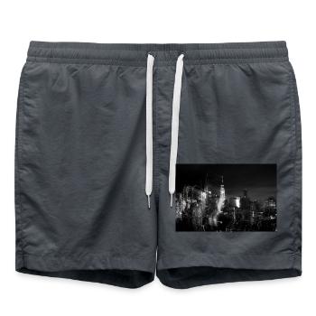 09A3274 NYCITY BLURRY NIGHTS - Badeshorts - Anthrazit - Vorne - AI Model Male 185 light (185cm)