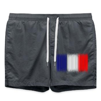 French flag - new design - Swim Trunks - anthracite - Front - AI Model Male 185 light (185cm)