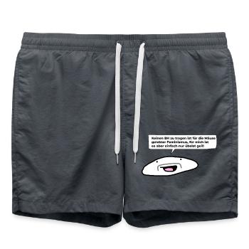 Feminismus BH - Badeshorts - Anthrazit - Vorne - AI Model Male 185 light (185cm)