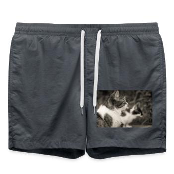 portrait de chats - Short de bain - charbon - Devant - AI Model Male 185 light (185cm)