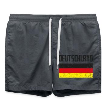 Deutschland Flagge Grunge Geschenk - Badeshorts - Anthrazit - Vorne - AI Model Male 185 light (185cm)