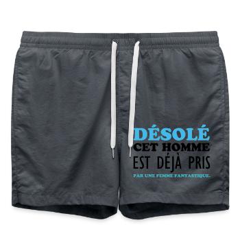 Sorry, dieser Mann ist schon vergeben - Badeshorts - Anthrazit - Vorne - AI Model Male 185 light (185cm)