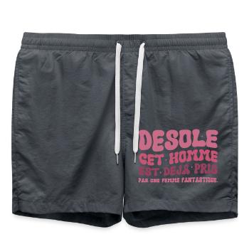 Sorry, dieser Mann ist schon vergeben - Badeshorts - Anthrazit - Vorne - AI Model Male 185 light (185cm)