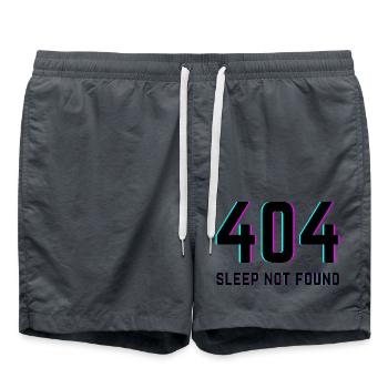404 Sleep Not Found - Swim Trunks - anthracite - Front - AI Model Male 185 light (185cm)