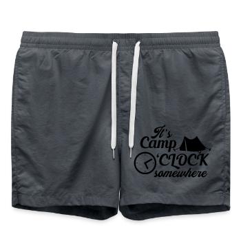 Camping Camping-car Caravane Feu de camp - Short de bain - charbon - Devant - AI Model Male 185 light (185cm)