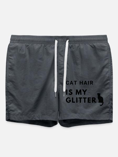 cat hair is my glitter - Badeshorts - Anthrazit
