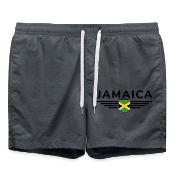 J’aime la Jamaïque, Tenue T-Shirt Design Cadeau - Short de bain - charbon - Devant - AI Model Male 185 light (185cm)