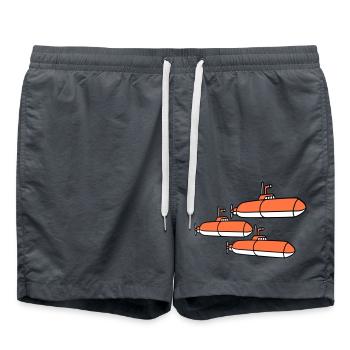 3 U-Boote Flotte Drei Geschwader Gruppe Team Crew - Badeshorts - Anthrazit - Vorne - AI Model Male 185 light (185cm)