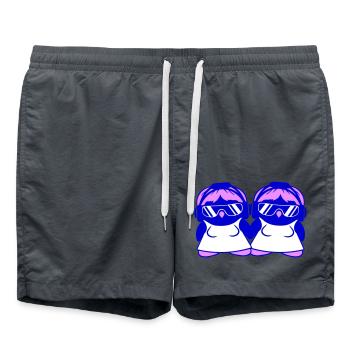 Penguin DJ Girl Women Headphones Sunglasses Team - Swim Trunks - anthracite - Front - AI Model Male 185 light (185cm)