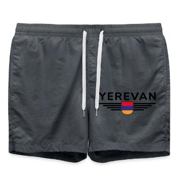 Yerevan Design – Experience Armenia - Swim Trunks - anthracite - Front - AI Model Male 185 light (185cm)
