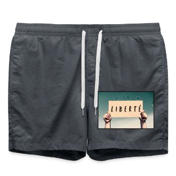 Sign - Freedom - Swim Trunks - anthracite - Front - AI Model Male 185 light (185cm)