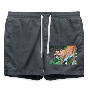 Lynx d’Eurasie ou lynx du Nord - Short de bain - charbon - Devant - AI Model Male 185 light (185cm)