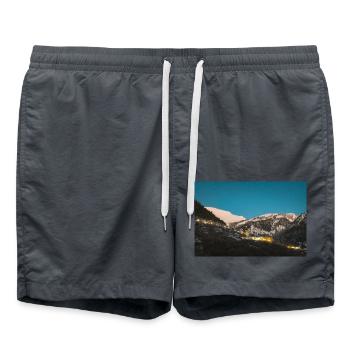 Alpen Glow On Agrafa mountain range in Greece - Swim Trunks - anthracite - Front - AI Model Male 185 light (185cm)