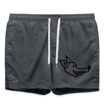 Dog Face Small Happy Puppy Pet - Swim Trunks - anthracite - Front - AI Model Male 185 light (185cm)
