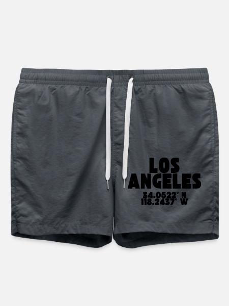 Los Angeles - Design mit Koordinaten - Badeshorts - Anthrazit