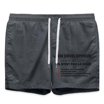 Un Développeur Écrit du Code Cadeau - Short de bain - charbon - Devant - AI Model Male 185 light (185cm)