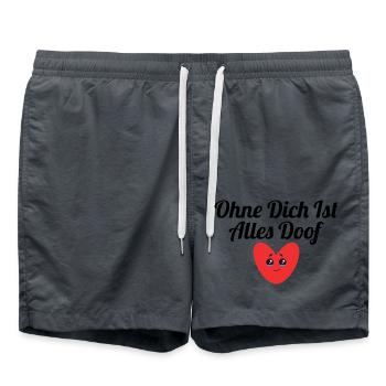 Ohne dich ist alles doof - Badeshorts - Anthrazit - Vorne - AI Model Male 185 light (185cm)