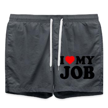 I love my job - Short de bain - charbon - Devant - AI Model Male 185 light (185cm)
