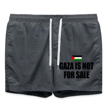 gaza is not for sale - Swim Trunks - anthracite - Front - AI Model Male 185 light (185cm)