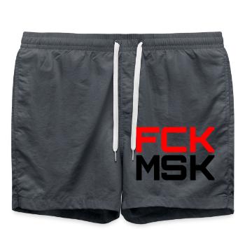 FCK MSK in Deinen WUNSCHFARBEN! - Badeshorts - Anthrazit - Vorne - AI Model Male 185 light (185cm)