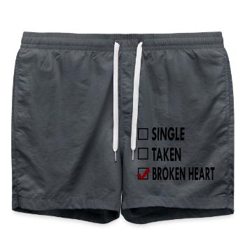 SINGLE noir blanc BROKEN - Short de bain - charbon - Devant - AI Model Male 185 light (185cm)