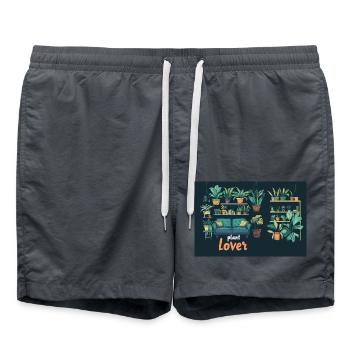 Plant lover - Badeshorts - Anthrazit - Vorne - AI Model Male 185 light (185cm)