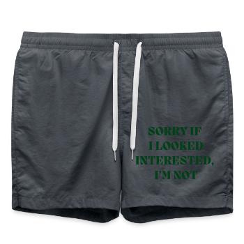 Byellas Tut mir leid, wenn ich interessiert ausgesehen habe drucken - Badeshorts - Anthrazit - Vorne - AI Model Male 185 light (185cm)