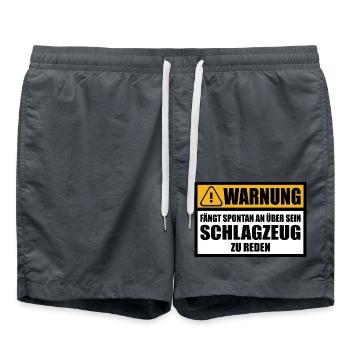 Schlagzeuglehrer Lustige Sprüche witzig mit Spruch - Badeshorts - Anthrazit - Vorne - AI Model Male 185 light (185cm)
