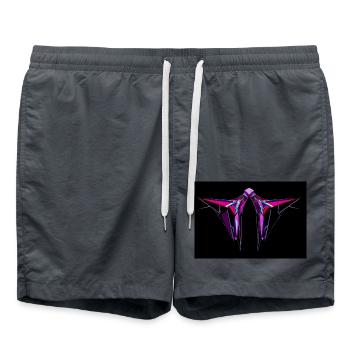 Œuvre d’art en couleur cyber tribale - Short de bain - charbon - Devant - AI Model Male 185 light (185cm)