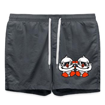 2 Vögel Baby Kind Rassel Windel Sonnenbrille Peace - Badeshorts - Anthrazit - Vorne - AI Model Male 185 light (185cm)