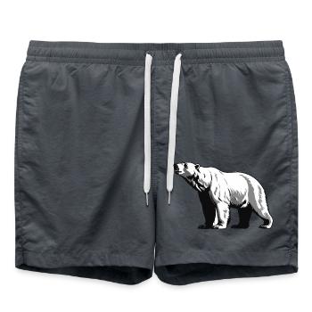 Eisbär - Cute Zoo Sticker - Badeshorts - Anthrazit - Vorne - AI Model Male 185 light (185cm)