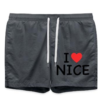 i love nice - j'aime nice - Short de bain - charbon - Devant - AI Model Male 185 light (185cm)