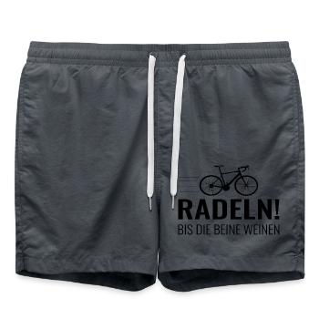 Radeln bis die Beine weinen - Badeshorts - Anthrazit - Vorne - AI Model Male 185 light (185cm)