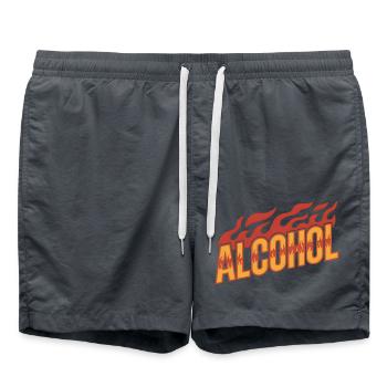 Alkohol - Cool Drinking Logo - Badeshorts - Anthrazit - Vorne - AI Model Male 185 light (185cm)