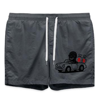 Bank Robber Gangster Funny - Swim Trunks - anthracite - Front - AI Model Male 185 light (185cm)