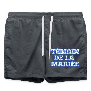 Blue Chinoiserie Bride's Witness - Swim Trunks - anthracite - Front - AI Model Male 185 light (185cm)