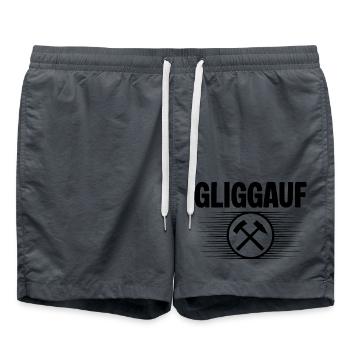 Glueck auf Mundart - Badeshorts - Anthrazit - Vorne - AI Model Male 185 light (185cm)