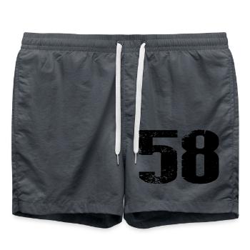 58 Zahl Trikot - Badeshorts - Anthrazit - Vorne - AI Model Male 185 light (185cm)