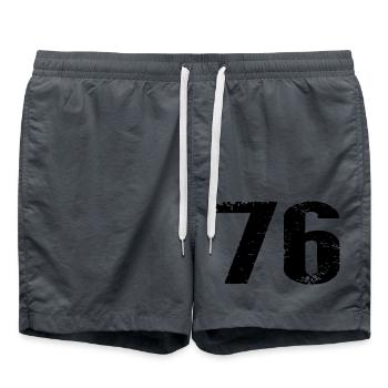 76 Number Leotard - Swim Trunks - anthracite - Front - AI Model Male 185 light (185cm)