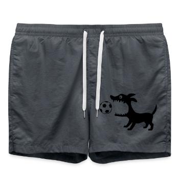 Hund frisst Ball - Badeshorts - Anthrazit - Vorne - AI Model Male 185 light (185cm)