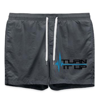 battement de coeur de fréquence cardiaque tournez vers le haut des traits de barre - Short de bain - charbon - Devant - AI Model Male 185 light (185cm)