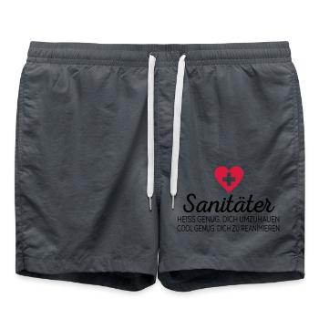 Ambulance man - Swim Trunks - anthracite - Front - AI Model Male 185 light (185cm)