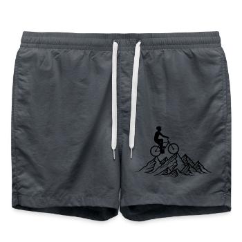 bike ride mountain bike mountains mountainous high above - Swim Trunks - anthracite - Front - AI Model Male 185 light (185cm)