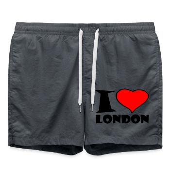 Londres - J'aime Londres - J'aime Londres - Short de bain - charbon - Devant - AI Model Male 185 light (185cm)